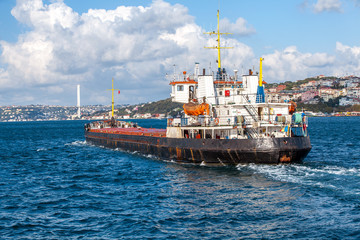 Naklejka premium large cargo boat