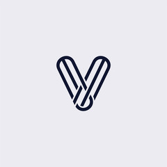 Minimal line letter initial V logo. Abstract and elegant shape font sign. logotype vector design template for personal identity branding, creative industry, web, business, corporate and company