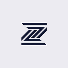 Minimal line letter initial Z ZZ logo. Abstract and elegant shape font sign. logotype vector design template for personal identity branding, creative industry, web, business, corporate and company