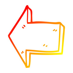 Obraz premium warm gradient line drawing cartoon directing arrow