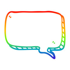 rainbow gradient line drawing cartoon speech bubble