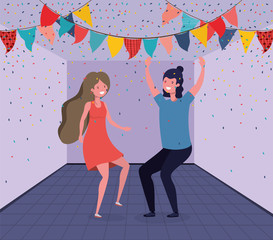 young couple dancing in the room