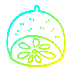 cold gradient line drawing cartoon lime fruit