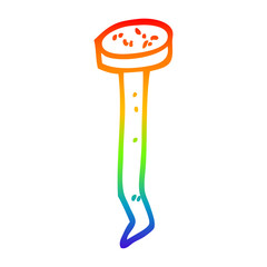 rainbow gradient line drawing cartoon old nail