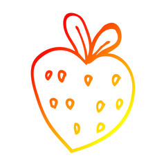 warm gradient line drawing cartoon strawberry fr