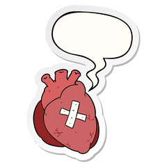 cartoon heart and speech bubble sticker