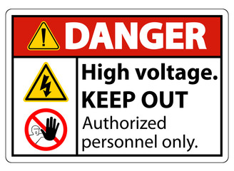 Danger High Voltage Keep Out Sign Isolate On White Background,Vector Illustration EPS.10