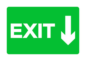 Exit Emergency Green Sign Isolate On White Background,Vector Illustration EPS.10