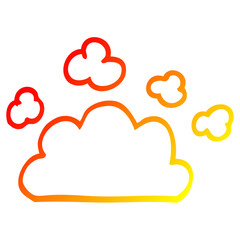 warm gradient line drawing cartoon weather cloud