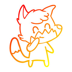 warm gradient line drawing cartoon friendly fox