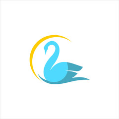 Animal vector simple and fun illustration of swan