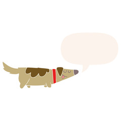 cartoon dog and speech bubble in retro style