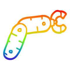 rainbow gradient line drawing cartoon robot arm