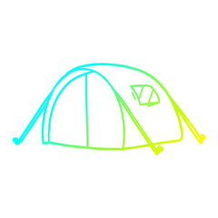 cold gradient line drawing cartoon tent