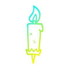 cold gradient line drawing cartoon birthday candle