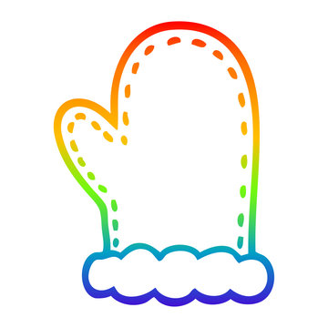 recommend clip art: rainbow gradient line drawing cartoon oven mitts