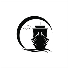 Transportation logo ship illustration