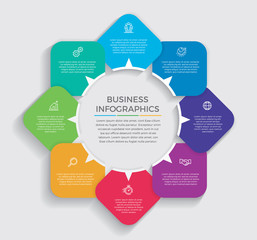 Infographic design vector and marketing icons can be used for workflow layout, diagram, annual report, web design.  Business concept with 8 options, steps or processes. - Vector 