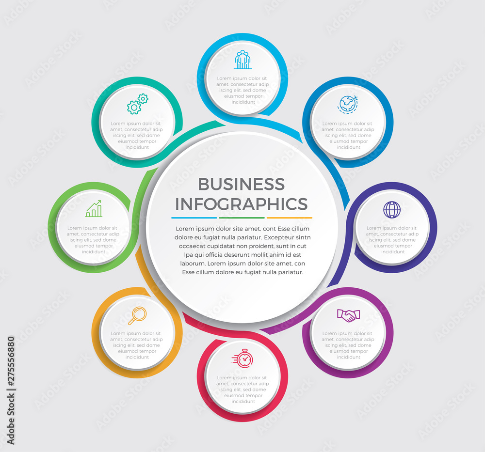 Aufkleber infographic design vector and marketing icons can be used for workflow layout, diagram, annual repor