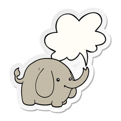 cartoon elephant and speech bubble sticker