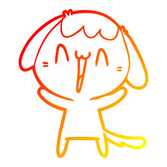 Obraz premium warm gradient line drawing cute cartoon dog