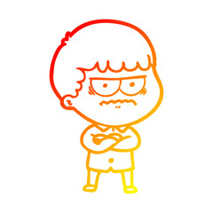 warm gradient line drawing cartoon illustration