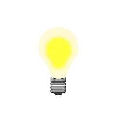design of lit yellow light with white background without outline