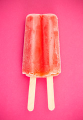 Popsicle on a Bright Pink Background