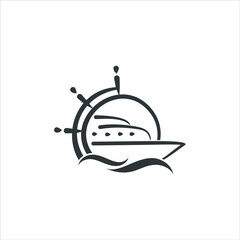 Fototapeta premium Transport logo ship yacht nautical vector