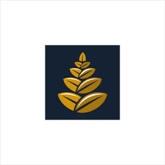 simple square gold icon illustration of wealth