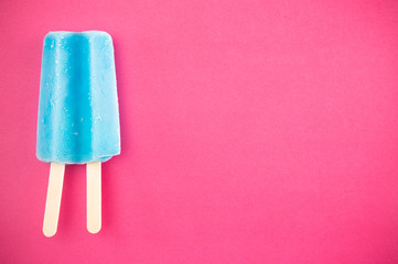 Popsicle on a Bright Pink Background