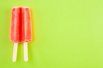Popsicle on a Bright Green Background