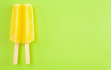 Popsicle on a Bright Green Background