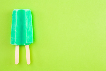 Popsicle on a Bright Green Background