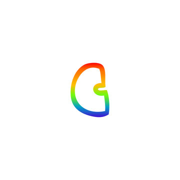 recommend clip art: rainbow gradient line drawing cartoon letter c