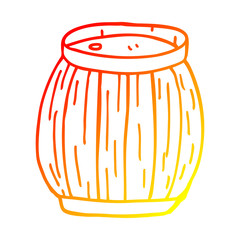 warm gradient line drawing cartoon beer barrel