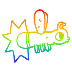 Fototapeta premium rainbow gradient line drawing cartoon glow bug