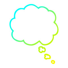 cold gradient line drawing cartoon expression bubble