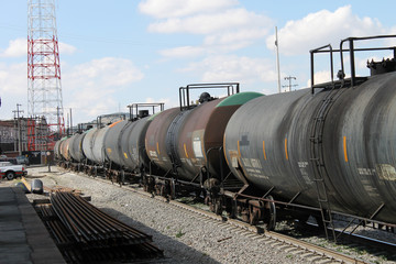Fototapeta na wymiar Railroad loading of chemical product