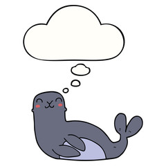 cartoon seal and thought bubble