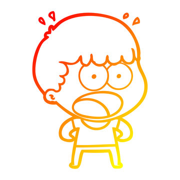 recommend clip art: warm gradient line drawing cartoon shocked man
