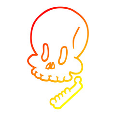 warm gradient line drawing cartoon halloween skull