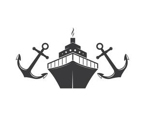 cruise ship Logo Template vector icon illustration