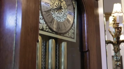 Tilt up to reveal old grandfather clock