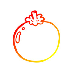 warm gradient line drawing cartoon tomato