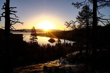 Lake Tahoe emerald bay at sunrise