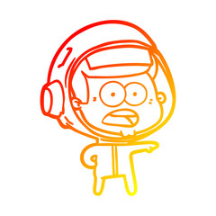 Obraz premium warm gradient line drawing cartoon surprised astronaut