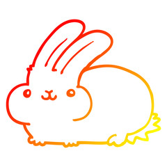 warm gradient line drawing cartoon rabbit