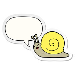 cartoon snail and speech bubble sticker