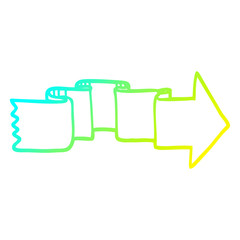 cold gradient line drawing cartoon banner arrow